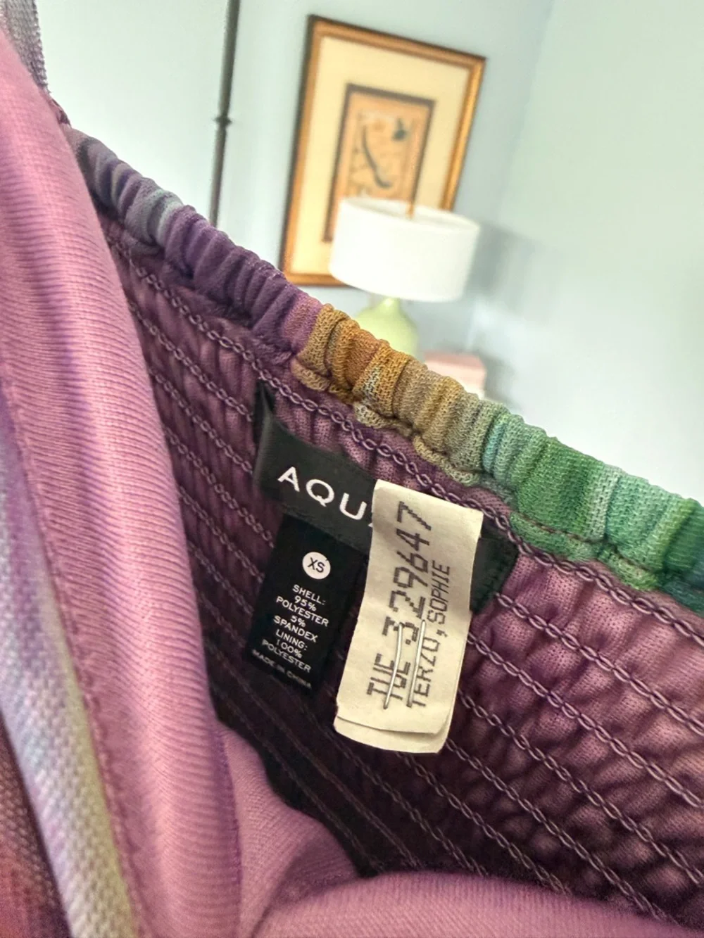 Aqua Purple Multi-Color Tiered Maxi Dress with Spaghetti Straps - Picture 2 of 4